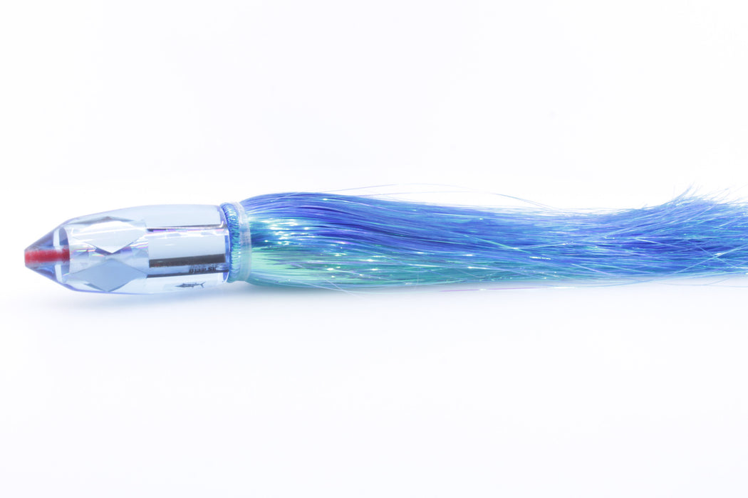 Aloha Lures Ice Blue Mirrored Silver Rainbow Deep Six 9" 6oz Strobez Royal Blue-Ice Blue