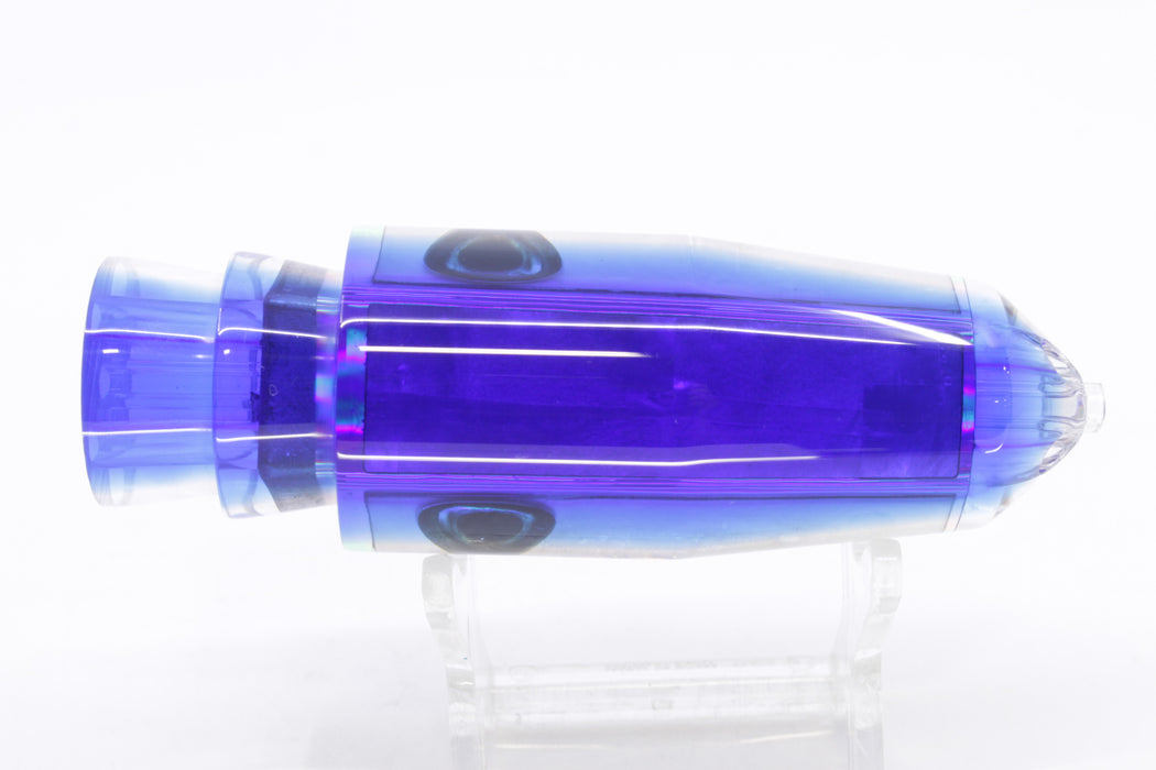 Moyes Lures White MOP Blue Back Taxi Eyes 4-Hole Medium Sicario Bullet 10" 6.3oz