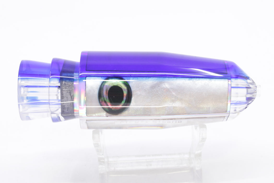 Moyes Lures White MOP Blue Back Taxi Eyes 4-Hole Medium Sicario Bullet 10" 6.3oz