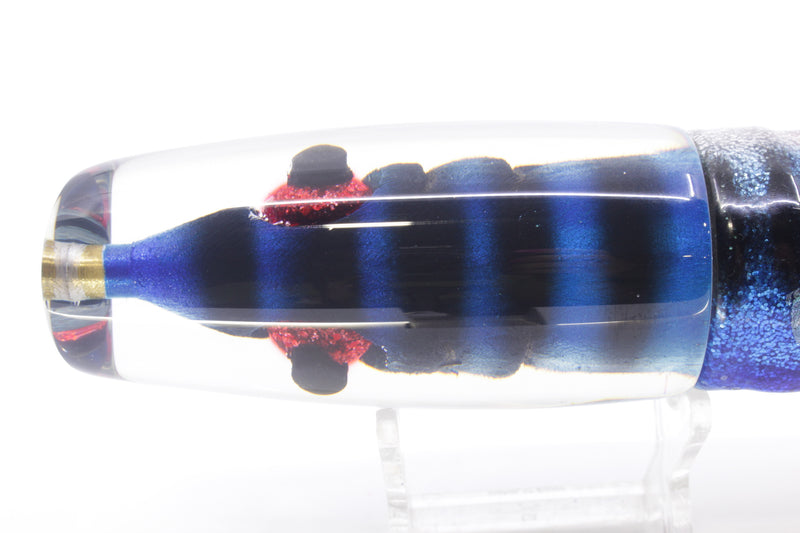Tsutomu Lures "Jail Bird" Fish Head Ante Plunger 12" 9.7oz Skirted Blue Aurora/Pink