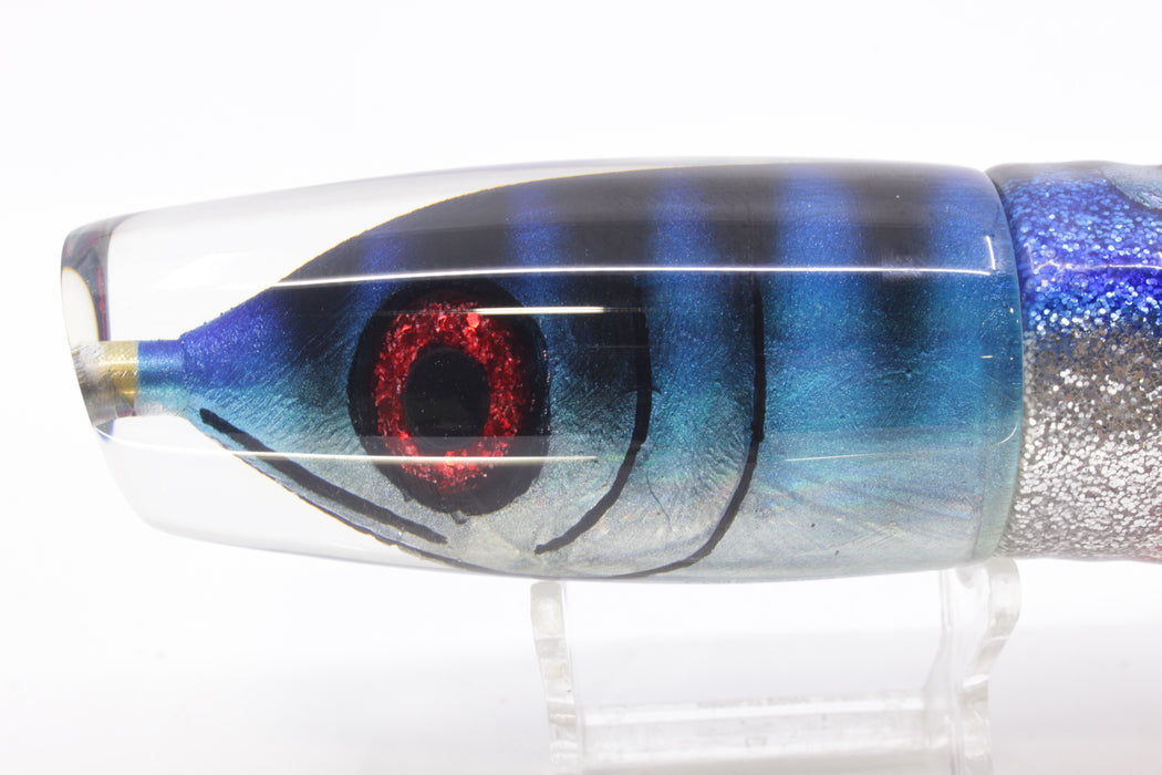 blue bird fishing lure Tsutomu Lures "Jail Bird" Fish Head Ante Plunger 12" 9.7oz Skirted Blu — GZ Lures Big Game Supply