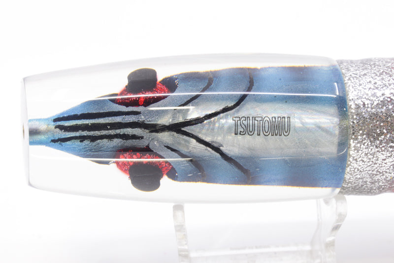 Tsutomu Lures "Jail Bird" Fish Head Ante Plunger 12" 9.7oz Skirted Blue Aurora/Pink