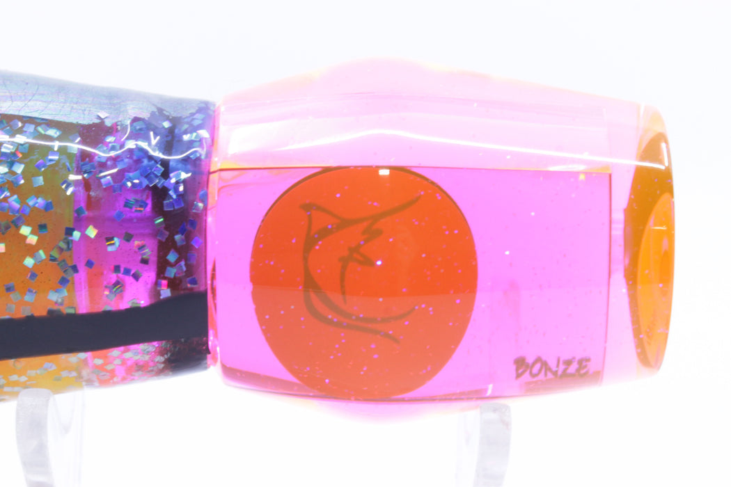 Bonze Lures Fluorescent Pink Mirrored Red Eyes Trojan 10" 5.5oz Blue Aurora/Rainbow