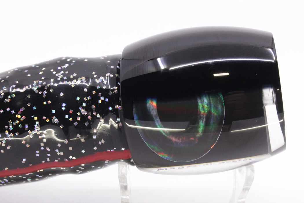 Moyes Lures Black Pearl Black Back XL Secret 14" 9oz Skirted Black/Rainbow