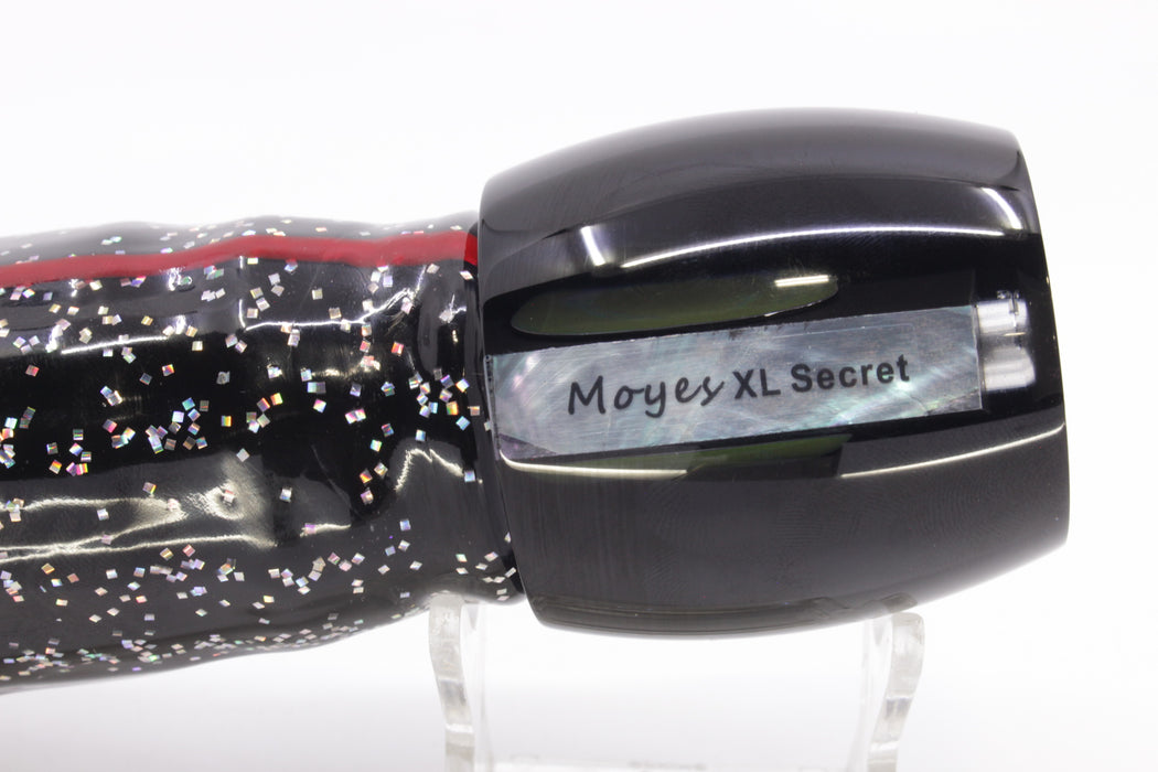 Moyes Lures Black Pearl Black Back XL Secret 14" 9oz Skirted Black/Rainbow