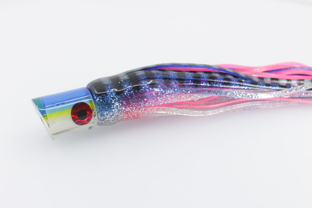 Coggin Lures Real White MOP Blue-Yellow Back Peanut Pusher 5.5" 2oz Blue-Silver-Pink