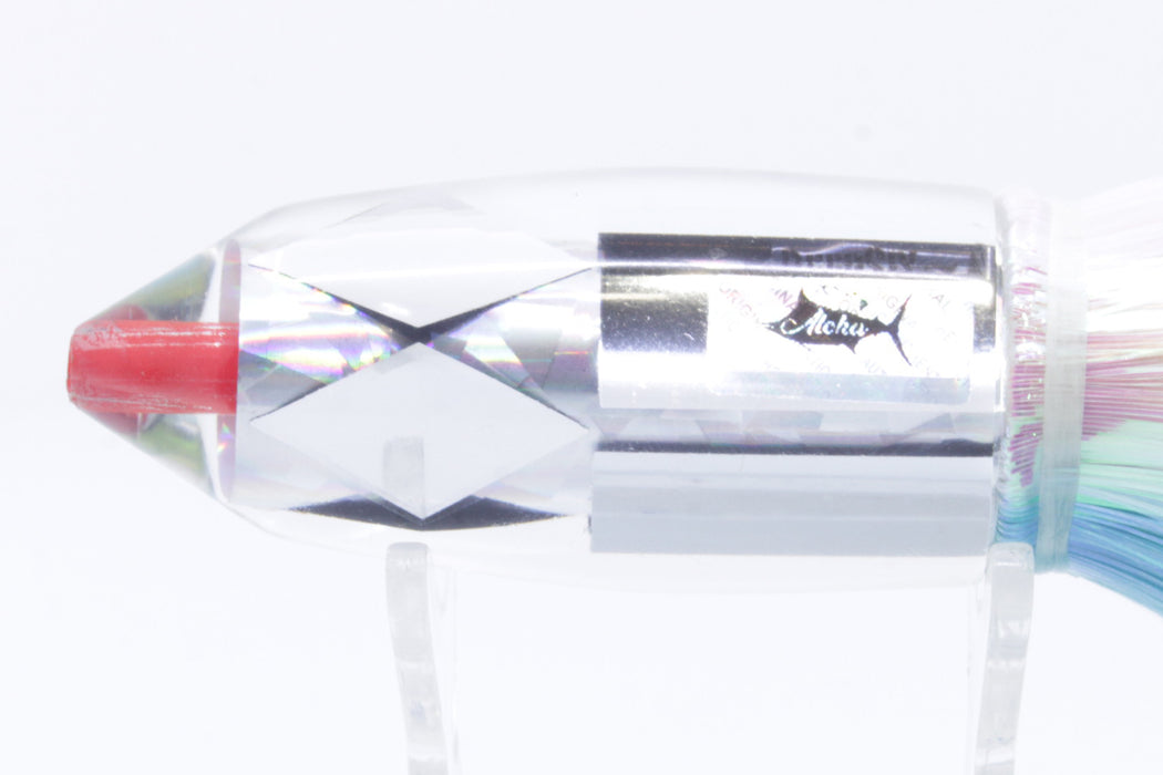 Aloha Lures Clear Mirrored Silver Rainbow Deep Six 9" 6oz Strobez Feathersword