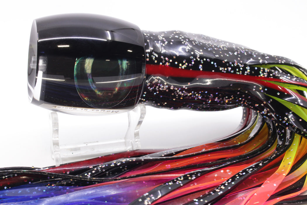 Moyes Lures Black Pearl Black Back XL Secret 14" 9oz Skirted Black/Rainbow