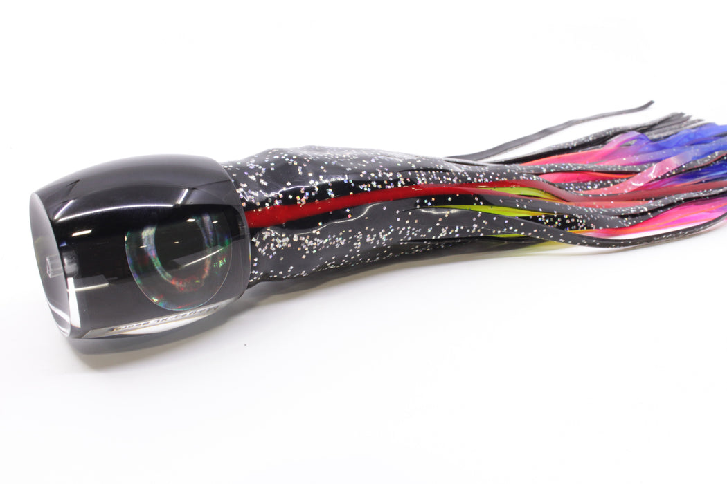 Moyes Lures Black Pearl Black Back XL Secret 14" 9oz Skirted Black/Rainbow