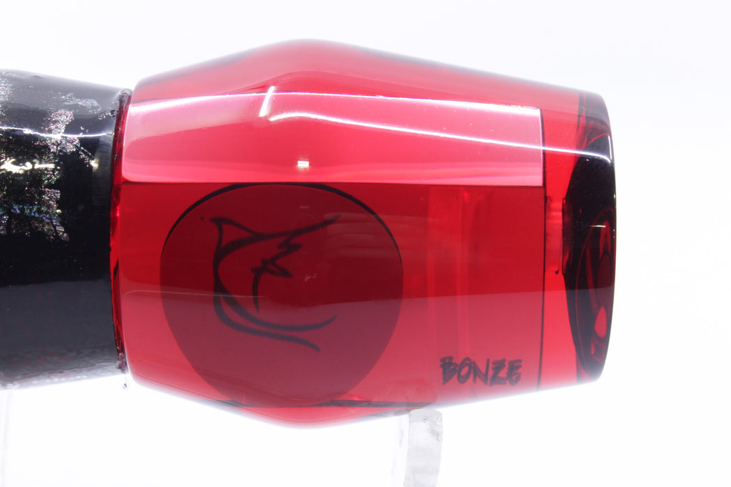 Bonze Lures Red Mirrored Red Eyes Trojan 10" 5.5oz Black Aurora-Silver/Red