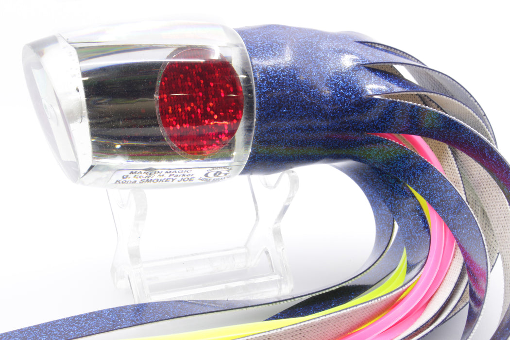 Marlin Magic Clear Mirrored Red Eyes Smokey Joe 12" 8.5oz Vinyl Blue