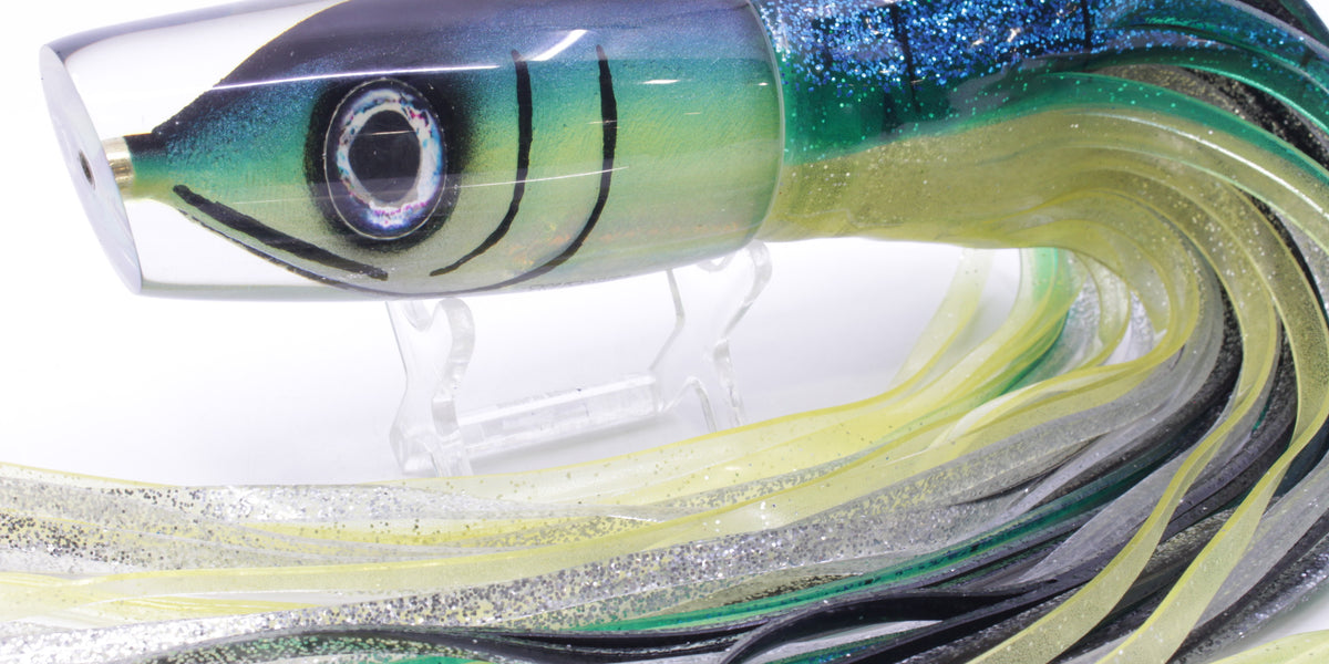 Tsutomu Lures Black-Green-Yellow Fish Head Ante Plunger 12