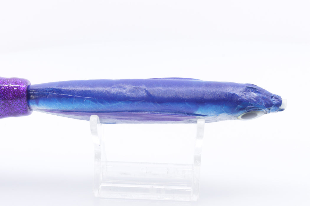 Aloha Lures Silver Rainbow Blue Back Purple Fins Slapstick 5" 5.5oz Skirted Purple-Blue