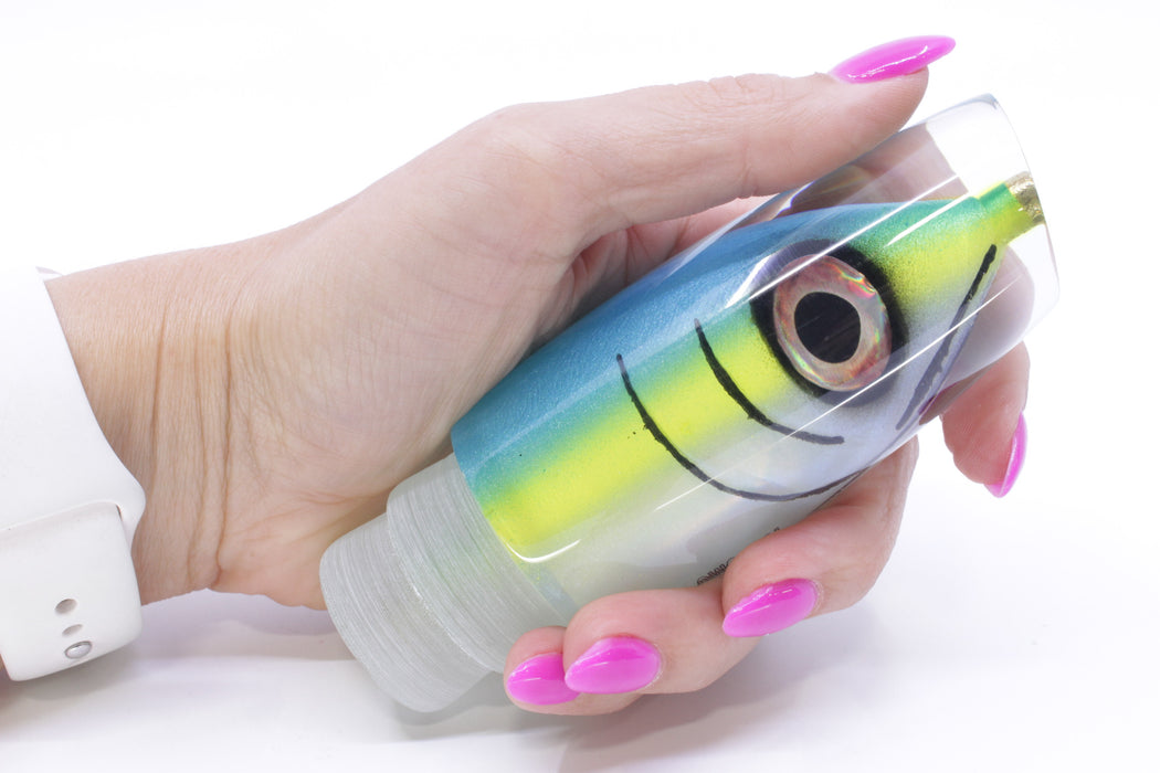 Tsutomu Lures Ice Blue-Yellow Fish Head Ante Plunger 12" 6oz