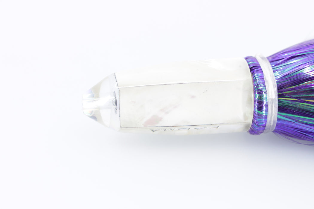 Koya Lures White MOP Karma Bullet 7" 3.3oz Flashabou Purple-White Pearl