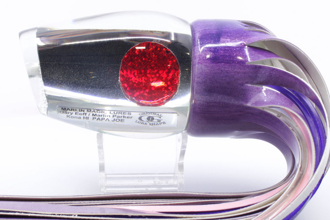 Marlin Magic Clear Mirrored Red Eyes Papa Joe 16" 16.5oz Fired Up Vinyl Purple Eclipse