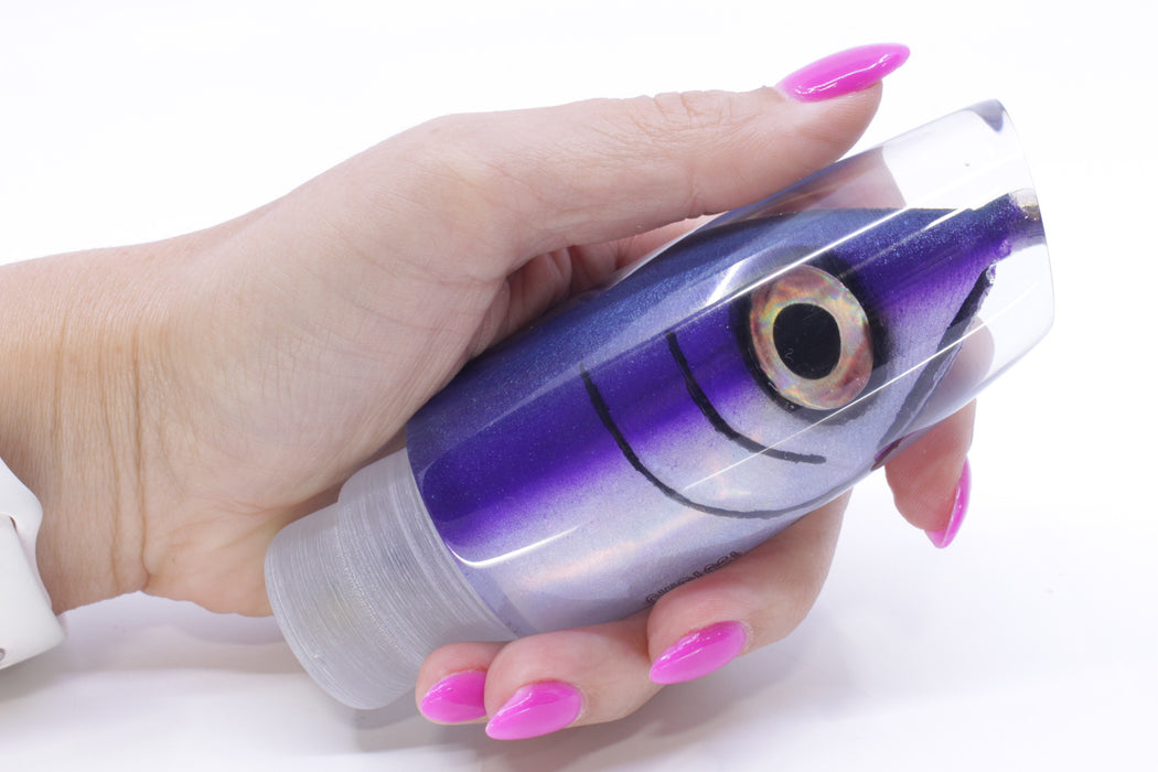 Tsutomu Lures Black-Blue-Purple Fish Head Ante Plunger 12" 6oz