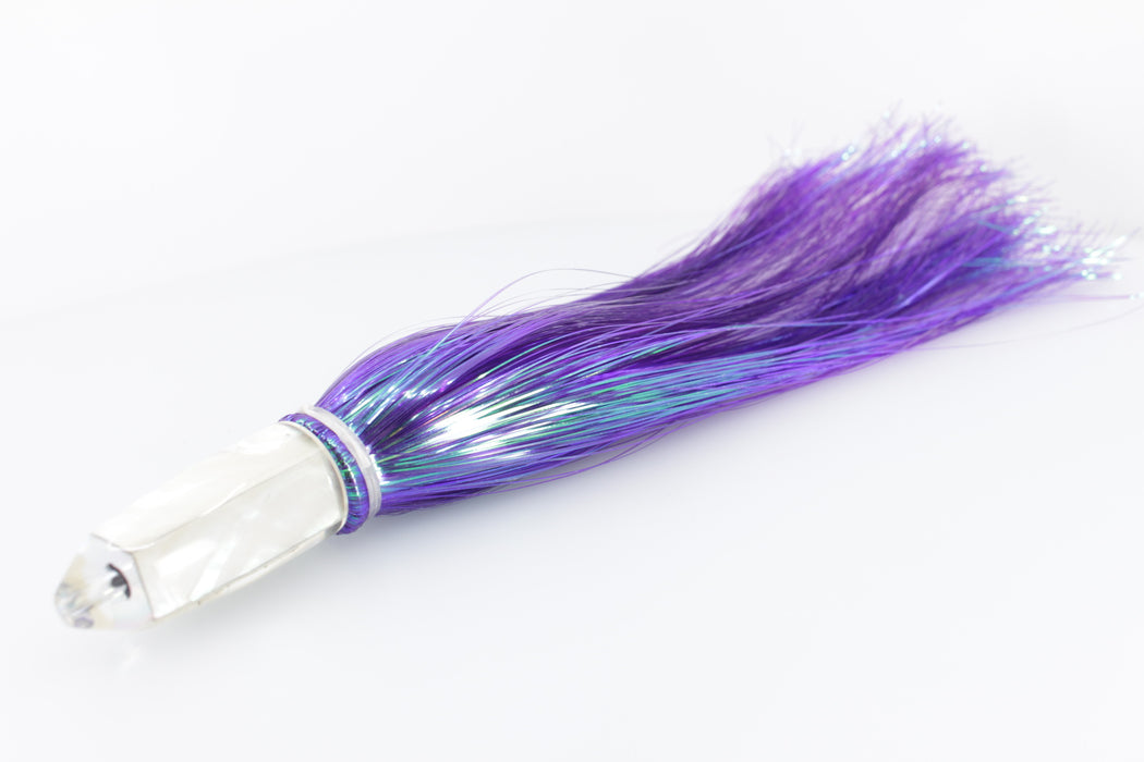 Koya Lures White MOP Karma Bullet 7" 3.3oz Flashabou Purple-White Pearl