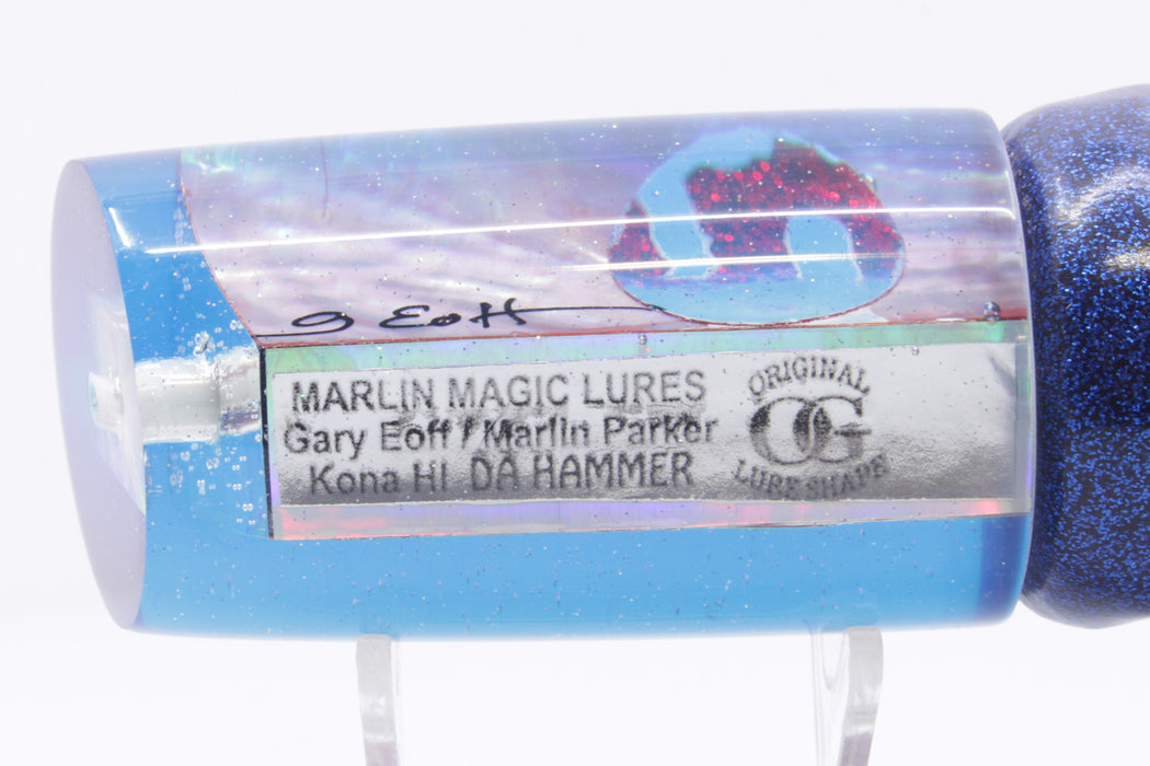 Marlin Magic Lures Pink Awabi Red Eyes Da Hammer 14" 11oz Vinyl Dark Blue