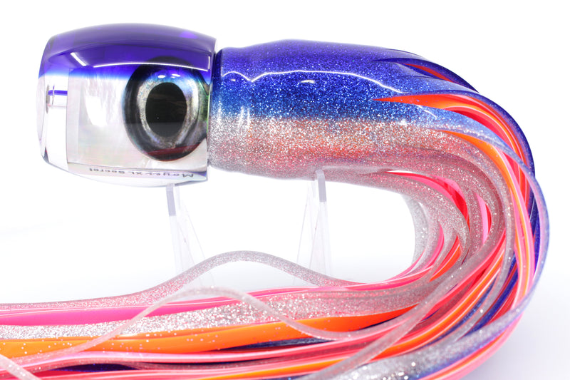 Moyes Lures White MOP Blue Back XL Secret 14" 9oz Skirted