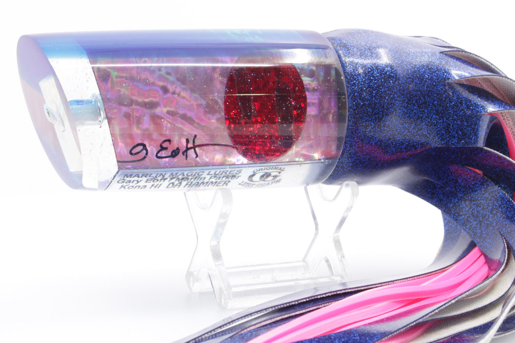 Marlin Magic Lures Pink Awabi Red Eyes Da Hammer 14" 11oz Vinyl Dark Blue