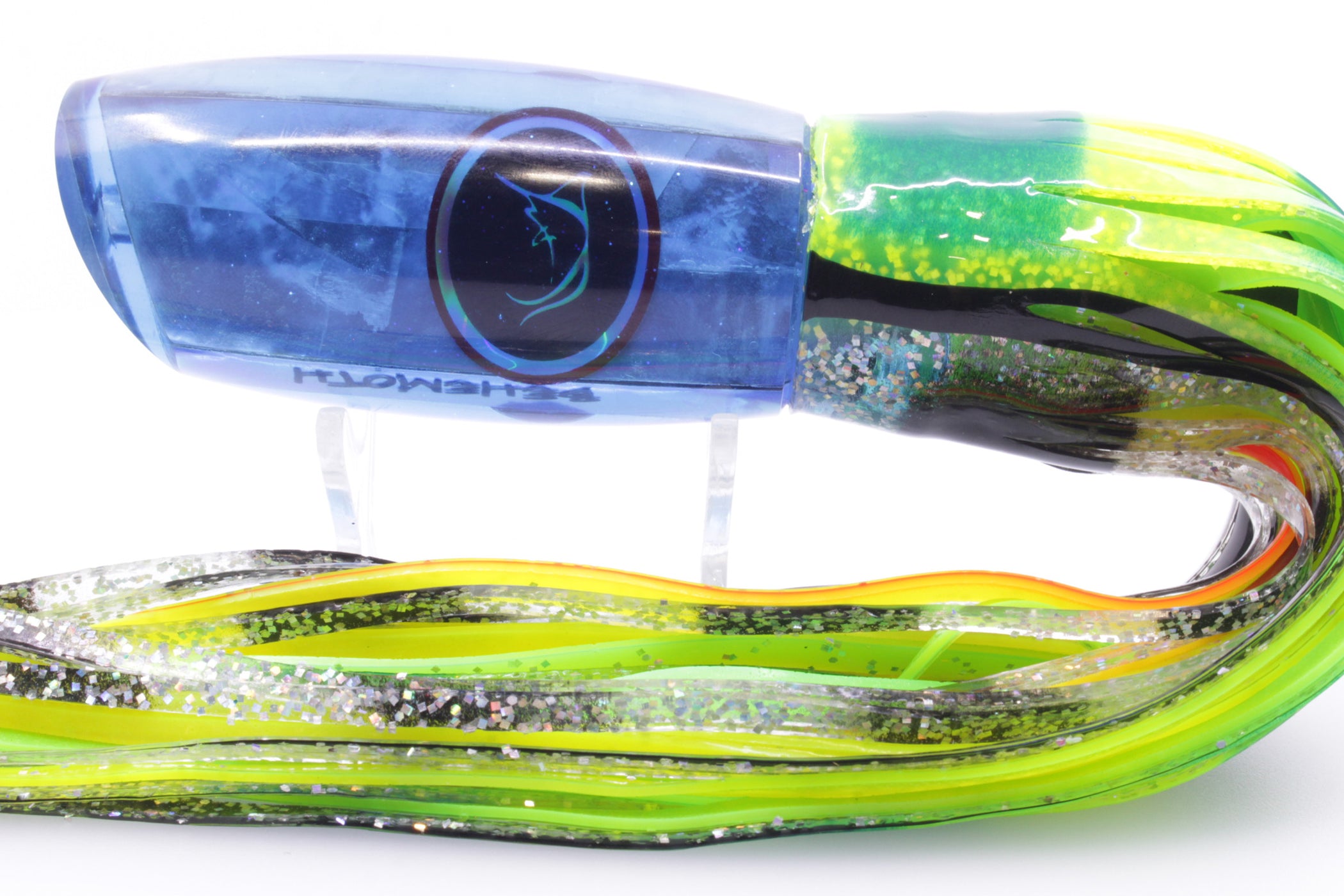 Bonze Lures Ice Blue MOP Black Eyes Behemoth 12" 11.2oz Chartreuse — GZ Lures Big Game Supply