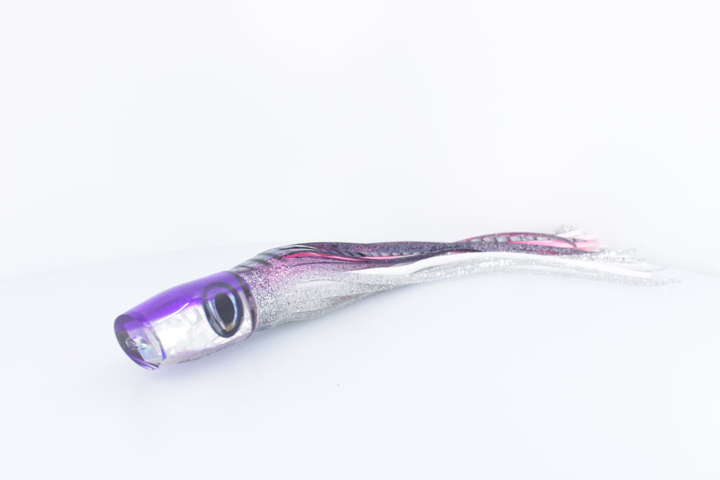 Moyes Lures White MOP Purple Back Small Plunger 9" 5oz Skirted