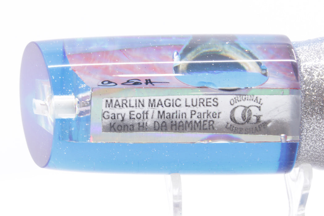 Marlin Magic Lures Pink Awabi Taxi Eyes Da Hammer 14" 12.5oz Skirted Blue-Silver