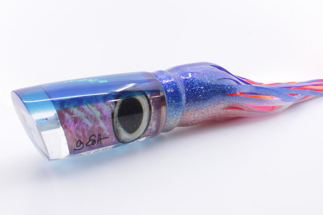 Marlin Magic Lures Pink Awabi Taxi Eyes Da Hammer 14" 12.5oz Skirted Blue-Silver