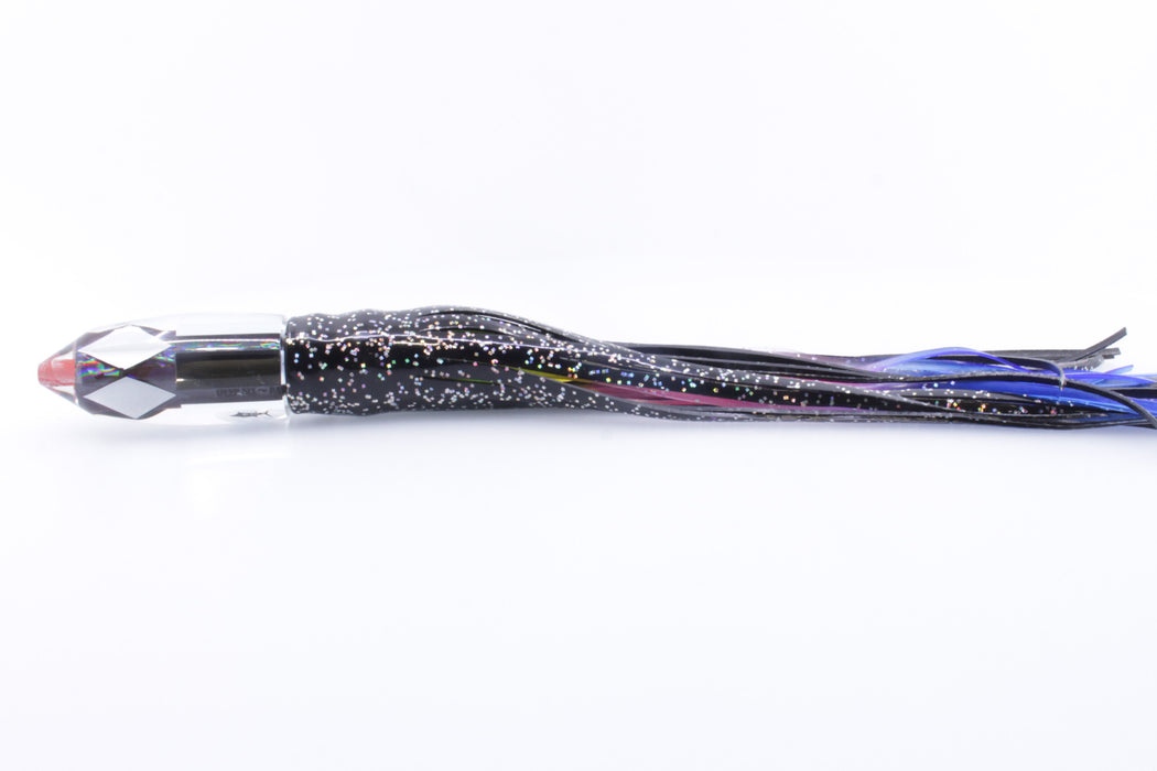 Aloha Lures Clear Mirrored Black Rainbow Deep Six 9" 5.2oz Skirted Black/Rainbow