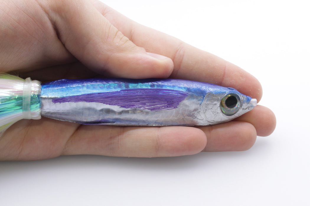 Aloha Lures Silver Rainbow Blue Back Slapstick 5" 5.5oz Strobez Feathersword