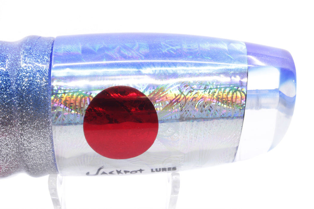 Jackpot Lures Rainbow Swirl Blue Back Red Eyes Cameltoe 14" 10.7oz Skirted