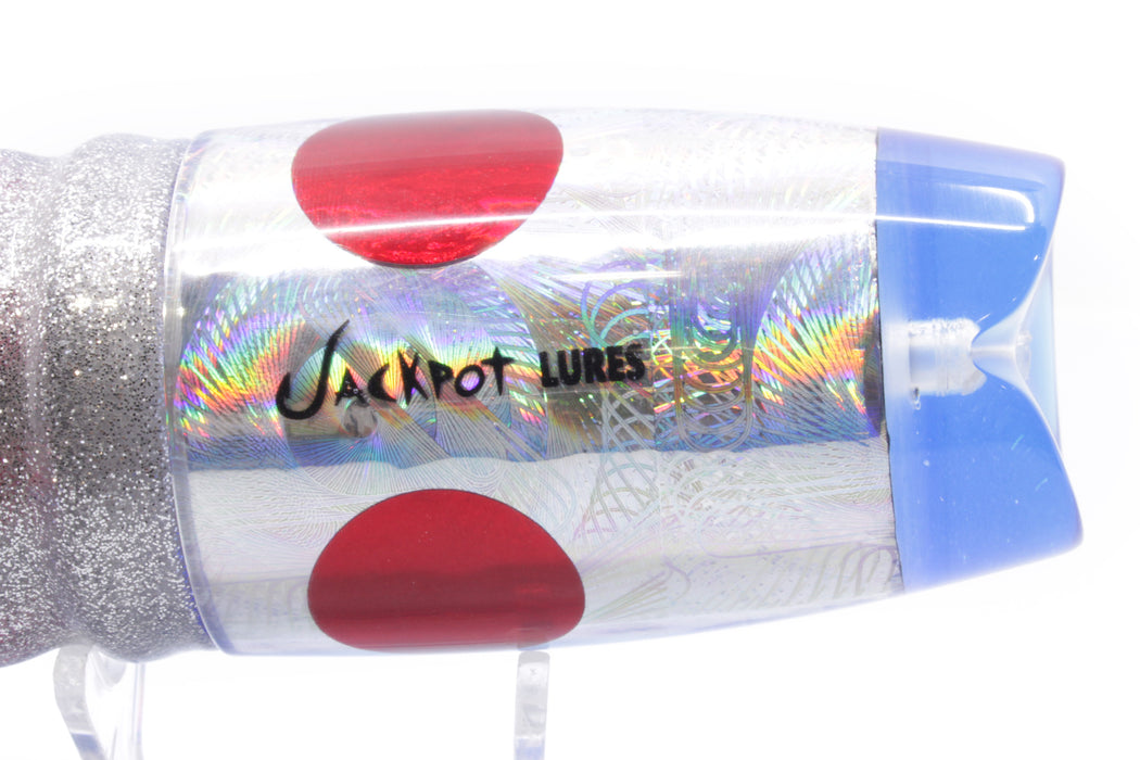 Jackpot Lures Rainbow Swirl Blue Back Red Eyes Cameltoe 14" 10.7oz Skirted