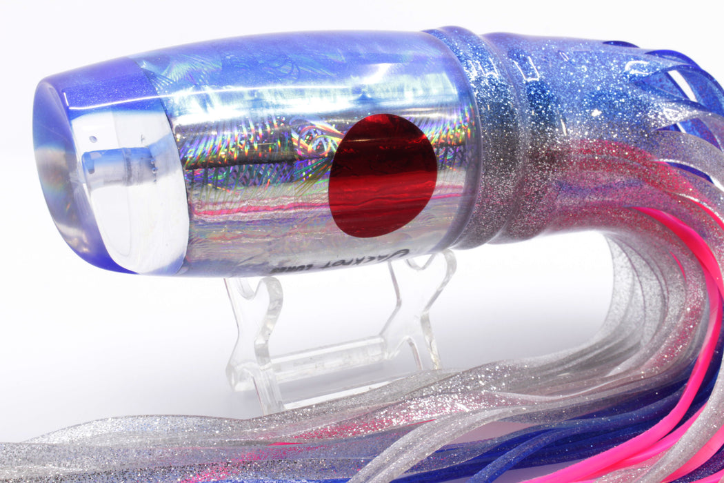 Jackpot Lures Rainbow Swirl Blue Back Red Eyes Cameltoe 14" 10.7oz Skirted