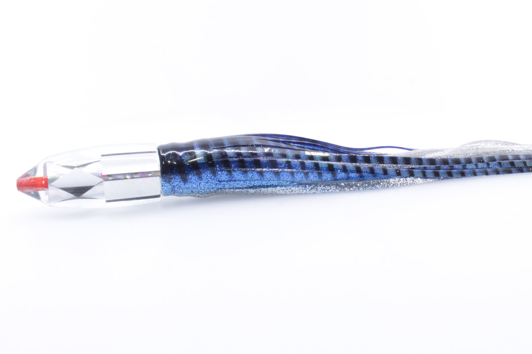 Aloha Lures Clear Mirrored Silver Rainbow Deep Six 9" 5.2oz Skirted Blue Aurora-Silver