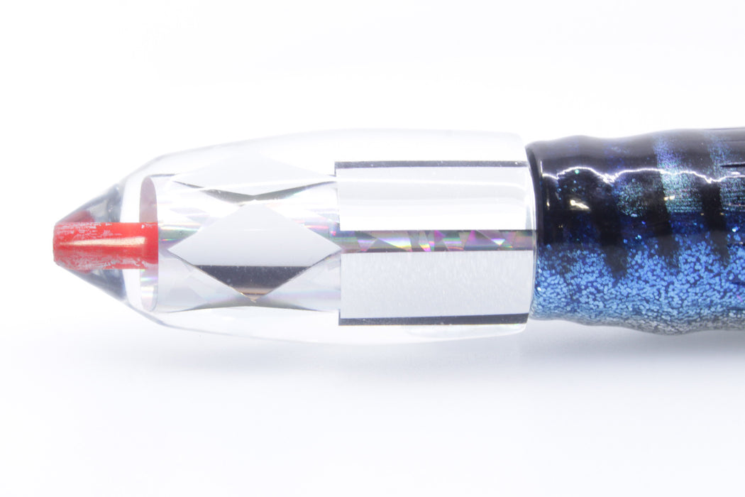 Aloha Lures Clear Mirrored Silver Rainbow Deep Six 9" 5.2oz Skirted Blue Aurora-Silver