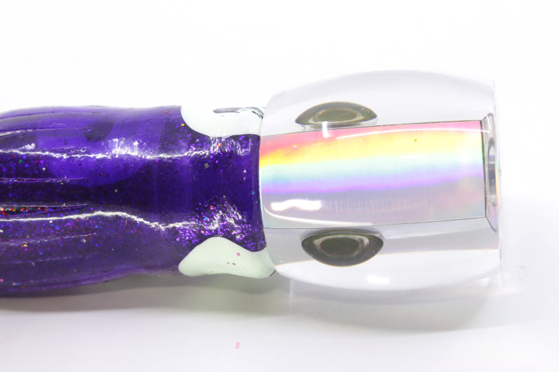 Moyes Lures Silver Rainbow Pearl Tang 5" 3oz Skirted Purple-Clear/Firecracker
