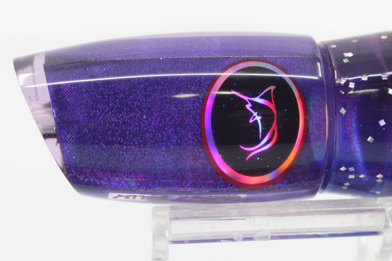 Bonze Lures Purple Rainbow Black Eyes Underbelly 10" 8oz Purple-Blue-Black-Pink