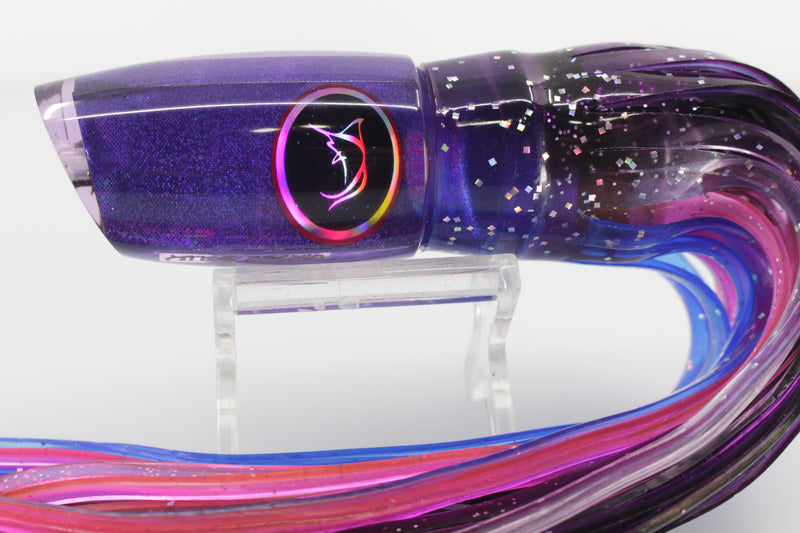 Bonze Lures Purple Rainbow Black Eyes Underbelly 10" 8oz Purple-Blue-Black-Pink