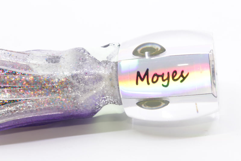 Moyes Lures Silver Rainbow Pearl Tang 5" 3oz Skirted Purple-Clear/Firecracker