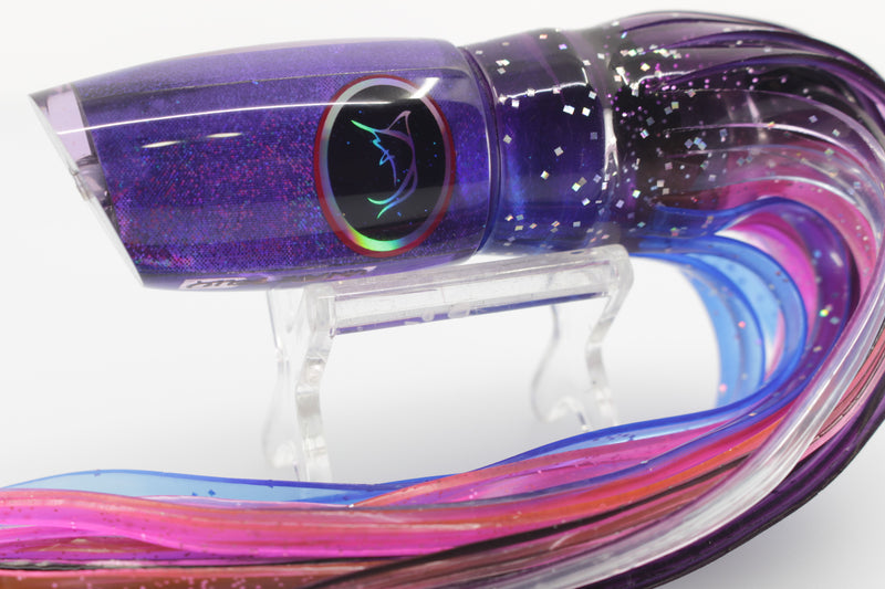 Bonze Lures Purple Rainbow Black Eyes Underbelly 10" 8oz Purple-Blue-Black-Pink