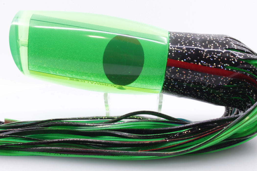 Bonze Lures Green Rainbow Red Eyes Bankwalker Teaser 16" 26oz Black