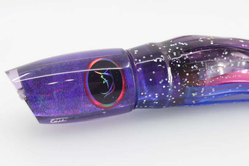 Bonze Lures Purple Rainbow Black Eyes Underbelly 10" 8oz Purple-Blue-Black-Pink