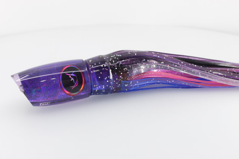 Bonze Lures Purple Rainbow Black Eyes Underbelly 10" 8oz Purple-Blue-Black-Pink