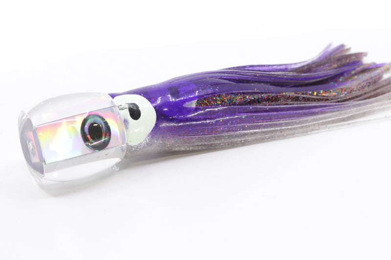 Moyes Lures Silver Rainbow Pearl Tang 5" 3oz Skirted Purple-Clear/Firecracker