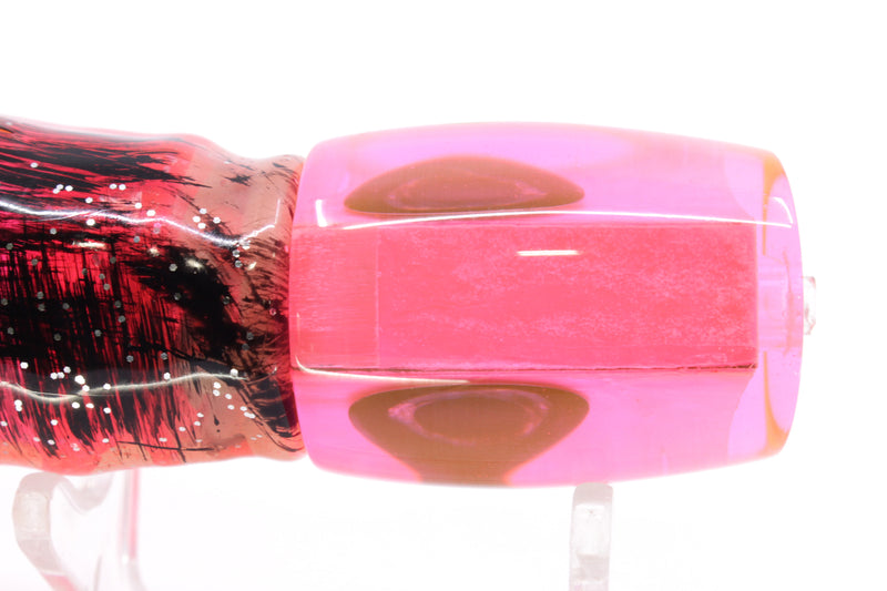 Moyes Lures Fluorescent Pink MOP Small J-Boy 9" 5oz Skirted Root Beer-Petrolero/Pink GZE