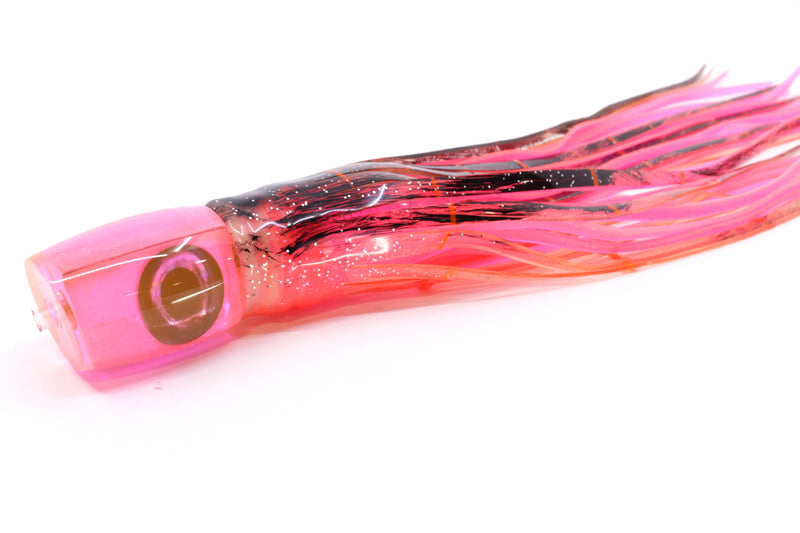 Moyes Lures Fluorescent Pink MOP Small J-Boy 9" 5oz Skirted Root Beer-Petrolero/Pink GZE