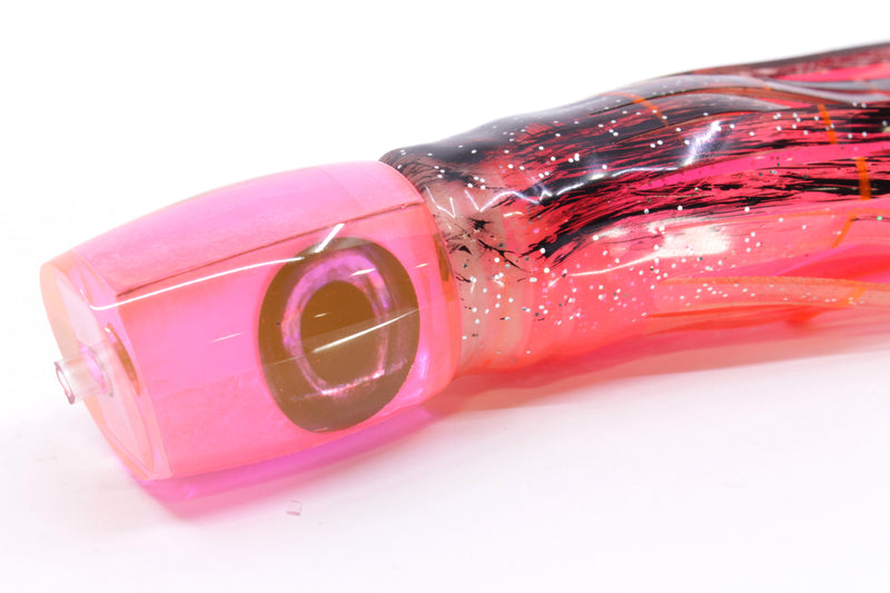 Moyes Lures Fluorescent Pink MOP Small J-Boy 9" 5oz Skirted Root Beer-Petrolero/Pink GZE