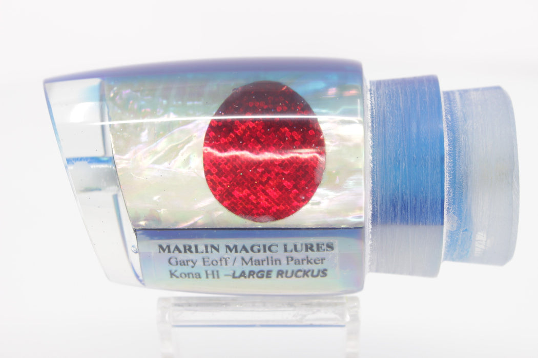 Marlin Magic White Awabi Pearl Blue Back Red Eyes Large Ruckus 14" 8.6oz