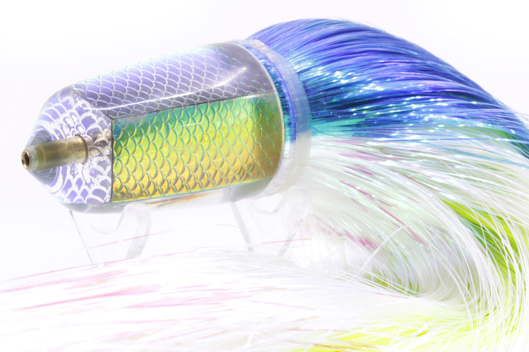 Koya Lures Rainbow Scale Bullet 9"+ 7.5oz Strobez Royal Blue-White/Green-Chartreuse